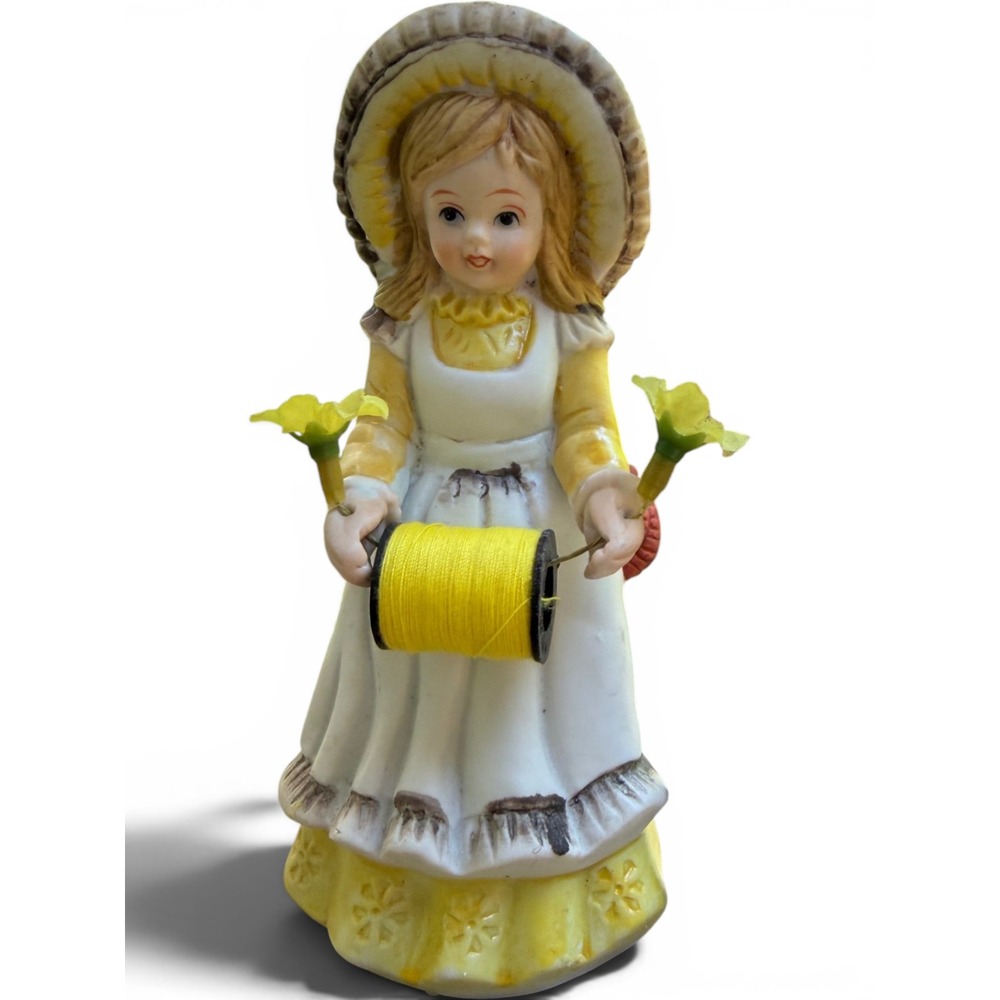 Vintage Ceramic Southern Belle Figurine Pin Cushion - Picture 8 of 14